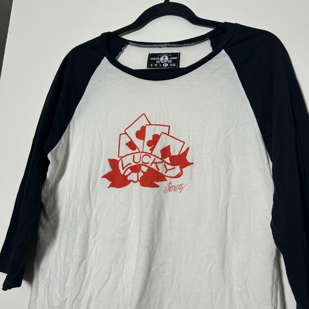 Sailor Jerry‎ Baseball Tee Lucky Aces Tattoo - Picture 5 of 6